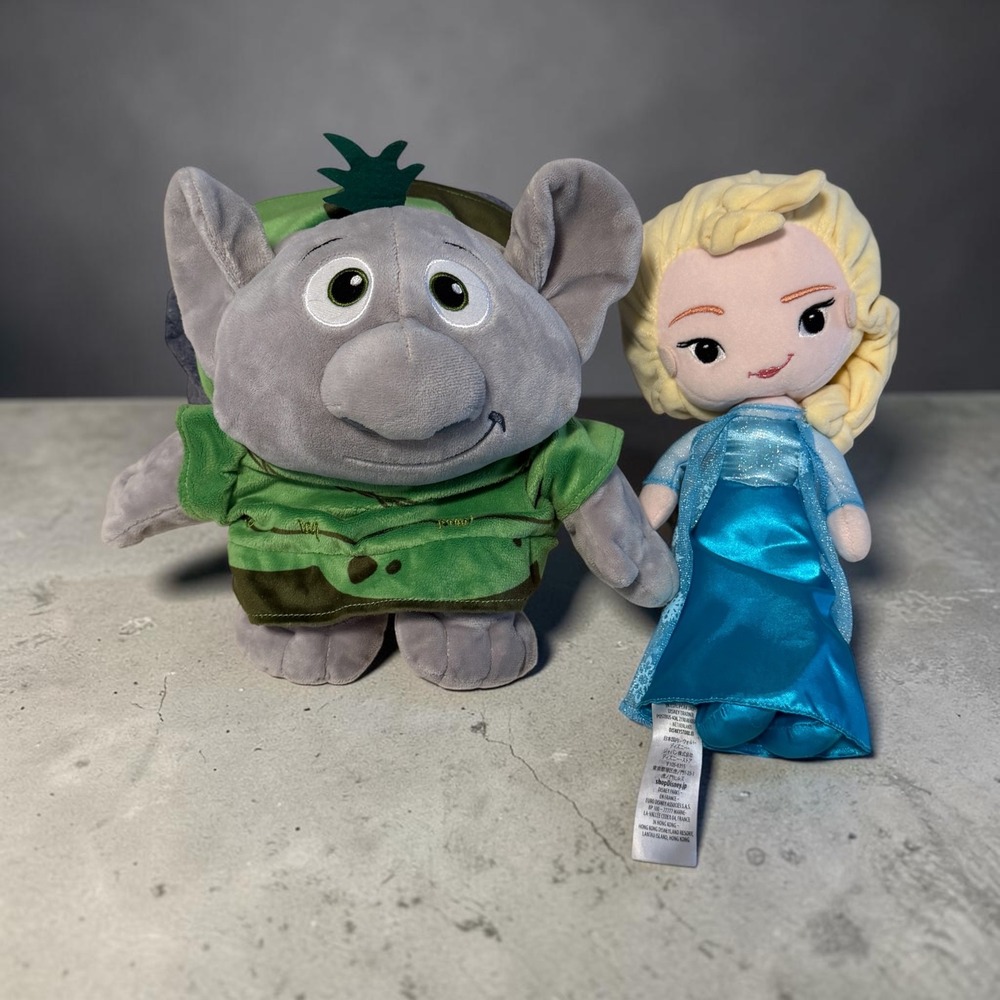 Disney Frozen Plush Set Elsa Doll and Reversible Pabbie Troll Rock Soft Toy